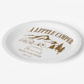 小さなキャンピングボーホベイビーシャワーパーソナライズされた ペーパープレート (アングル)