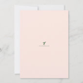 小さなキューティー ピーチの背景 ベイビーシャワー 招待状 (裏面)