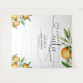 小さなキュートなオレンジのベイビーシャワータペストリー タペストリー (正面(横))