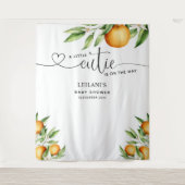 小さなキュートなオレンジのベイビーシャワータペストリー タペストリー (正面)