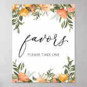 小さなキュートなクレメンタインとグリーンの景品サイン ポスター (正面)