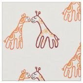 小さなキリン二匹 ファブリック (クローズアップ)