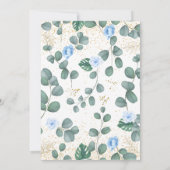 小さなキング葉ユーカリ金ゴールドの赤ちゃんシャワー 招待状 (裏面)