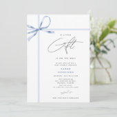 小さなギフトのリボン男の子の赤ちゃんシャワー 招待状 (スタンド正面)