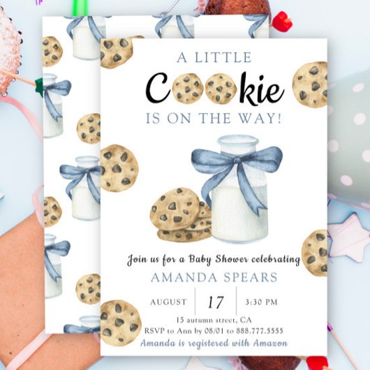 小さなクッキーがやってくる！ベイビーシャワー 招待状