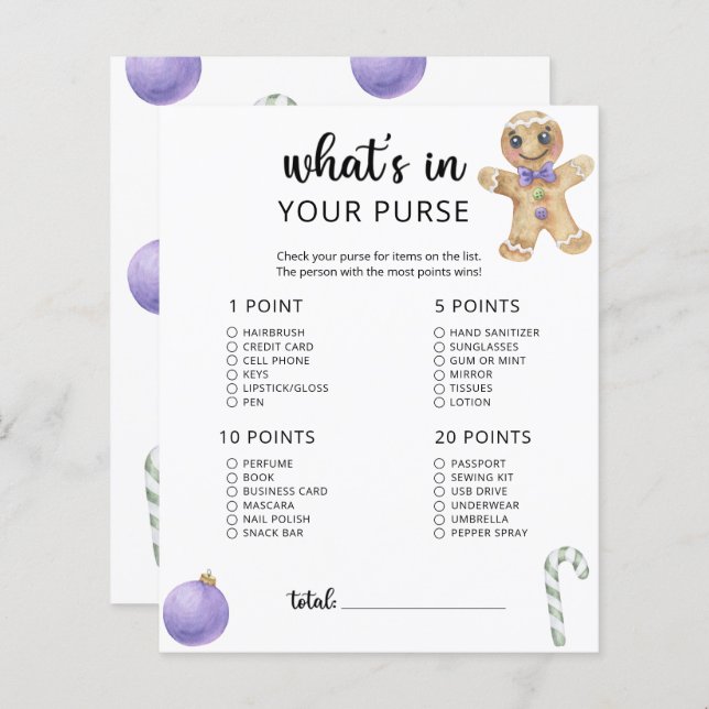 小さなクッキーは、あなたの財布の赤ちゃんシャワーゲームでwhats (正面/裏面)