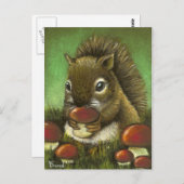 小さなクマとキノコ ポストカード (正面/裏面)