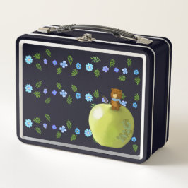 小さなクマと緑のリンゴ メタルランチボックス