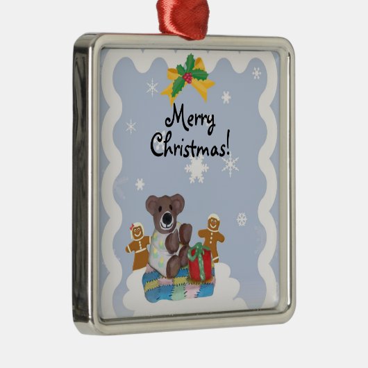 小さなクマのクリスマスの装飾 メタルオーナメント (右)