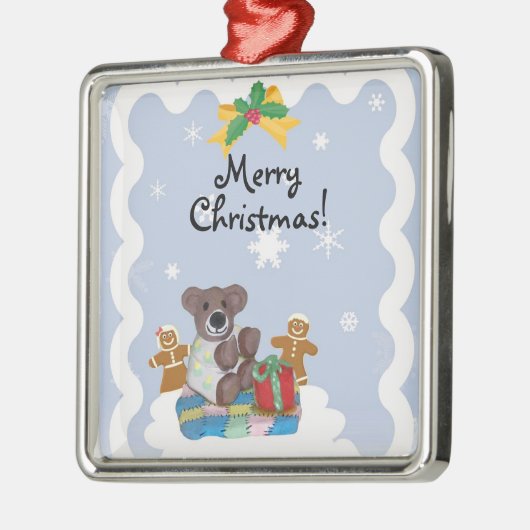 小さなクマのクリスマスの装飾 メタルオーナメント (左)