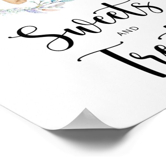 小さなクマのスイーツと赤ちゃんシャワーを扱う ポスター (角)