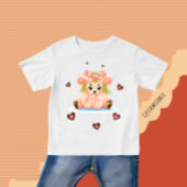 小さなクマの女の子 ベビーTシャツ