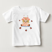 小さなクマの女の子 ベビーTシャツ (正面)