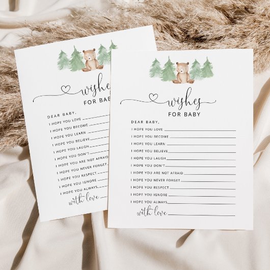 小さなクマの森の木々はベビーカードを願う