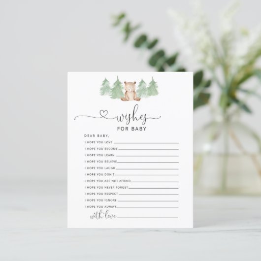 小さなクマの森の木々はベビーカードを願う (スタンド正面)