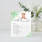 小さなクマの緑の願いベビーカード (スタンド正面)