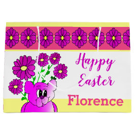 小さなクマの花 ラージペーパーバッグ