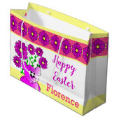 小さなクマの花 ラージペーパーバッグ (正面アングル)