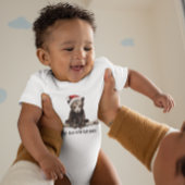 小さなクマはクリスマス帽子を着て、カスタマイズ可能 ベビーボディスーツ