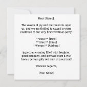 小さなクマはクリスマス帽子を着て、カスタマイズ可能 招待状 (裏面)