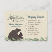 小さなクマ素朴ディスプレイシャワーなしギフトラップ エンクロージャーカード (正面)