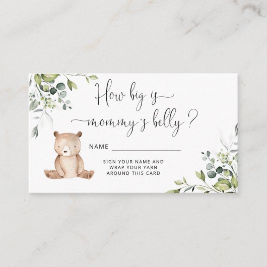 小さなクマeucalyptusどのように大きなママの腹 エンクロージャーカード (正面)