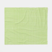 小さなクラシックギンガムチェック格子柄グリーン フリースブランケット (正面(横))