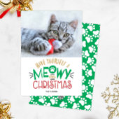 小さなクリスマスのペット猫の写真を撮る シーズンカード