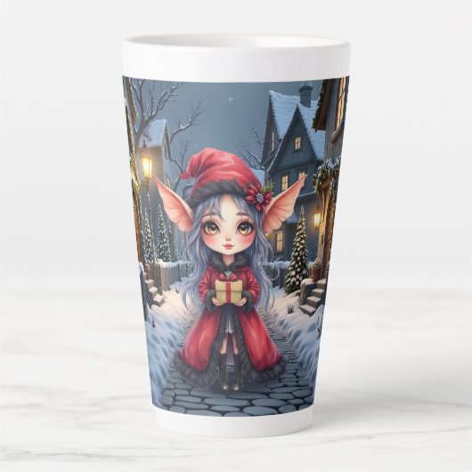 小さなクリスマスの使い カフェラテマグ (正面)