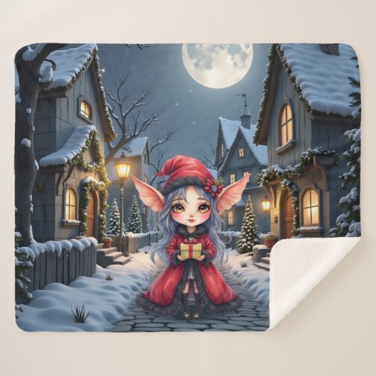 小さなクリスマスの使い  シェルパブランケット (正面(横))