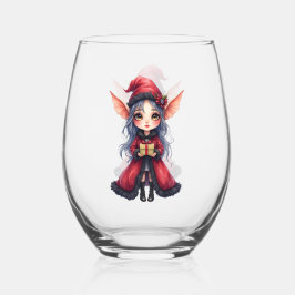 小さなクリスマスの使い ステムなしワイングラス