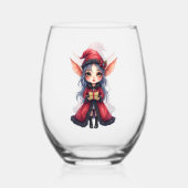 小さなクリスマスの使い ステムなしワイングラス (裏面)