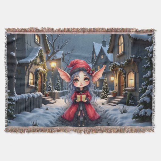 小さなクリスマスの使い  スローブランケット (正面)