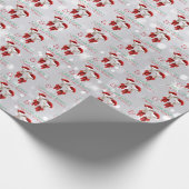 小さなクリスマスの願い小さなヤギのキスシルバー ラッピングペーパー (角)