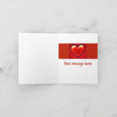 小さなクリスマスカード赤いハートカスタムメッセージ カード (内部)