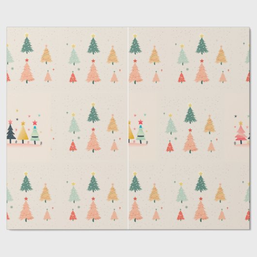 小さなクリスマスツリー ラッピングペーパー (シーム)