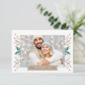 小さなクリスマスファミリーフォトグリーティングカード 招待状 (スタンド正面)