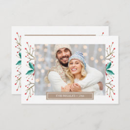 小さなクリスマスファミリーフォトグリーティングカード 招待状