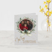 小さなクリスマスフォトカード折りグリーティングカード カード (黄色い花)