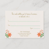 小さなクリスマスプレゼント証明書 名刺 (裏面)