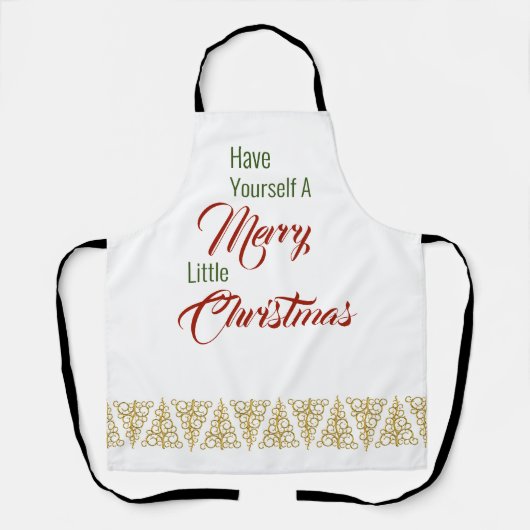 小さなクリスマスメリーのエプロンを持っている エプロン (正面)