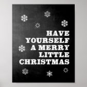 小さなクリスマスメリーの黒板を持っている ポスター (正面)