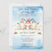 小さなクリスマスメリーパーティーを持つ格言 招待状 (正面)