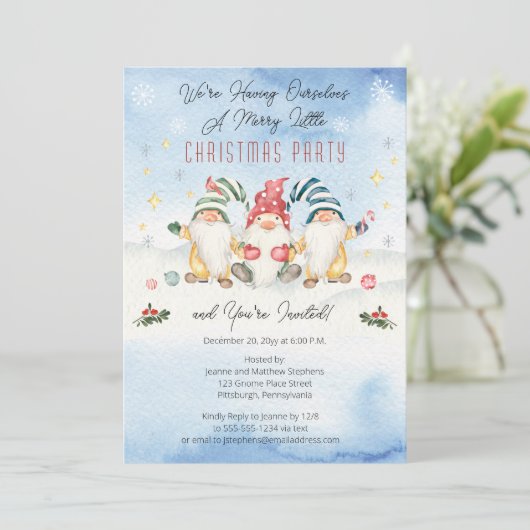 小さなクリスマスメリーパーティーを持つ格言 招待状 (スタンド正面)