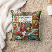 小さなクリスマスメリー赤いトラックを持っている クッション (ブランケット)
