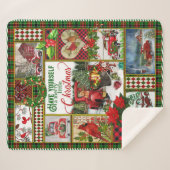 小さなクリスマスメリー赤いトラックを持っている シェルパブランケット (正面(横))