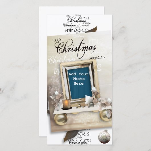 小さなクリスマス奇跡の写真カード シーズンカード (正面/裏面)