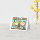 小さなクリスマス・ベーカリーの窓 カード (黄色い花)