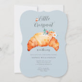 小さなクロワッサンが赤ちゃんシャワーの途中にある 招待状 (正面)