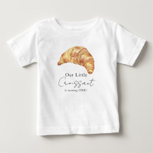 小さなクロワッサン 1歳の誕生日 ベビーTシャツ (正面)